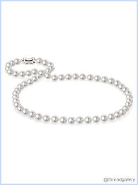 Round Simulated Shell Pearl Necklace 16-24in Pearl Strand Unisex